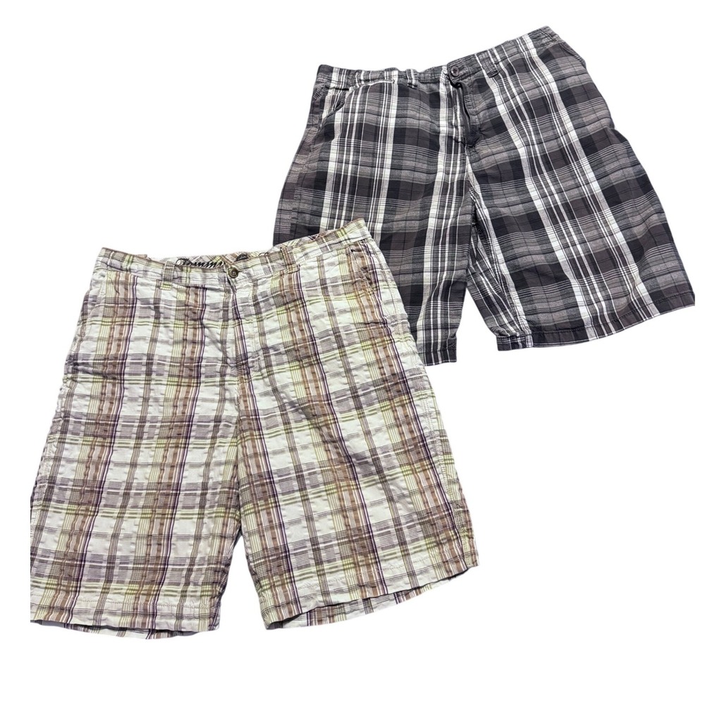 Men Designer Shorts Size 36 Tommy Bahama + Beverly Hills Polo Club Plaid Bundle